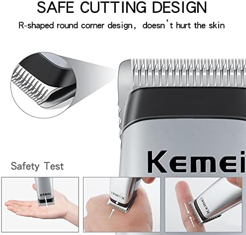 Kemei precision electric trimmer being adjusted for neckline and facial detailing