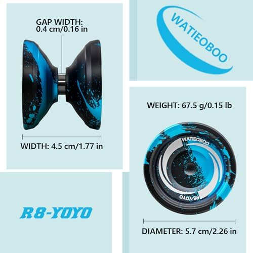 Close up of the Watieoboo R8 metal yoyo bearing and aluminum alloy finish.