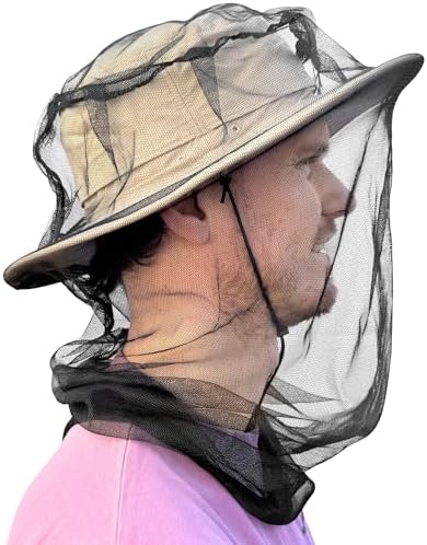 Close up of fine mesh texture on mosquito head net