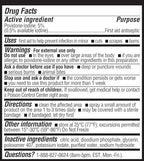 Authentic USA imported Betadine first aid spray packaging details.