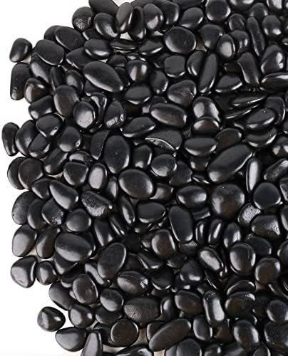 Cgjq polished black aquarium stones in a glass tank