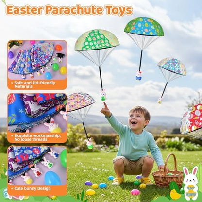 JOICEE prefilled holiday basket stuffers featuring eight distinct animal figure parachutes.