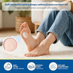 Beige multi size fabric foot protector pads displayed to show various shapes for toe and heel protection.