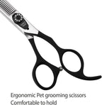 Fenice Peak curved pet grooming scissors for precision contouring around paws.