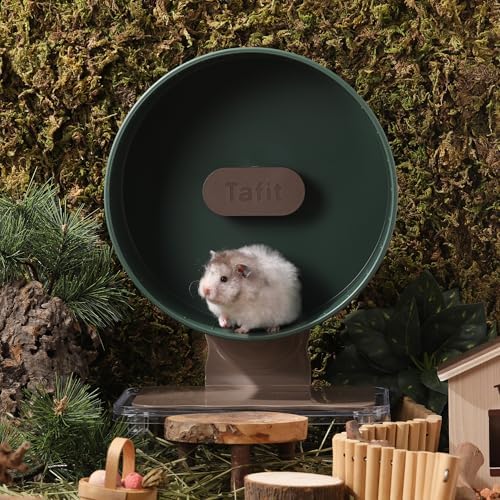 Tafit height adjustable hamster wheel close up on the dual bearing system