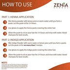 Complete contents of Zenia PPD free permanent black hair dye kit on a clean background
