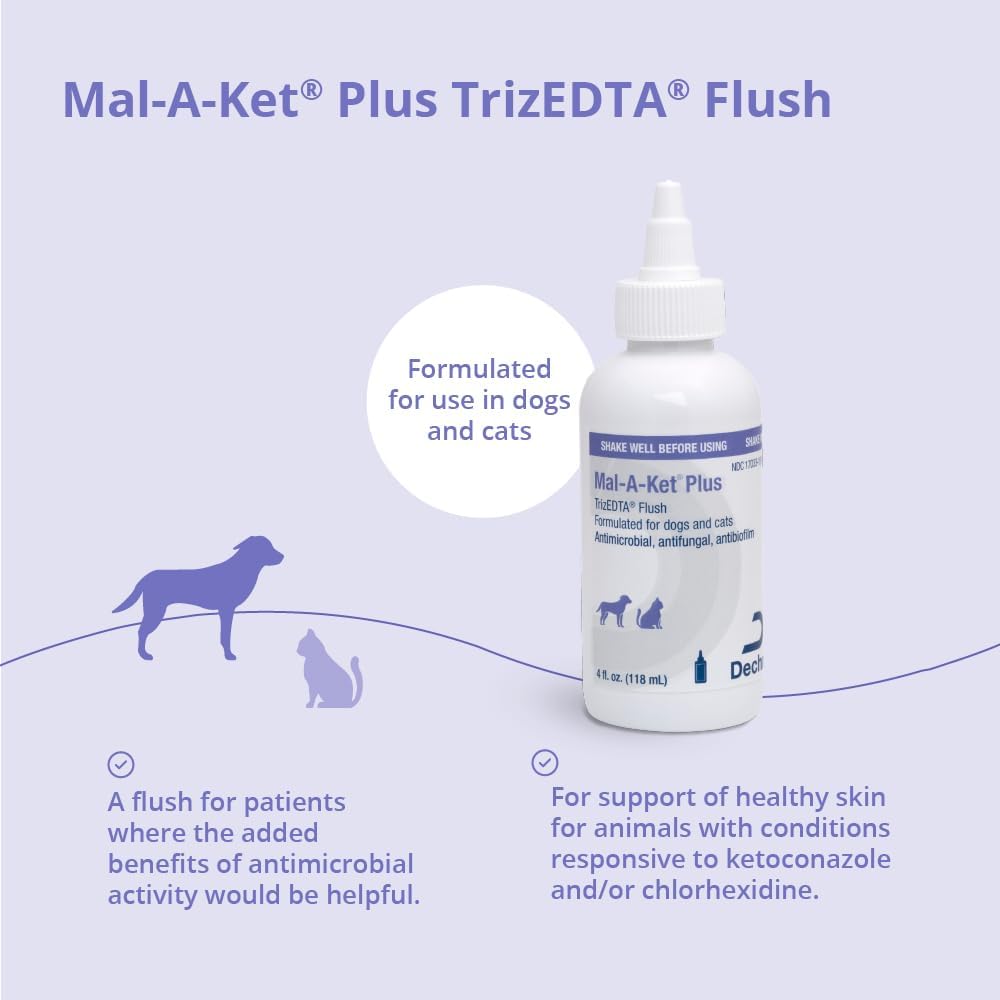 Side profile of Mal-A-Ket medicated flush for pets