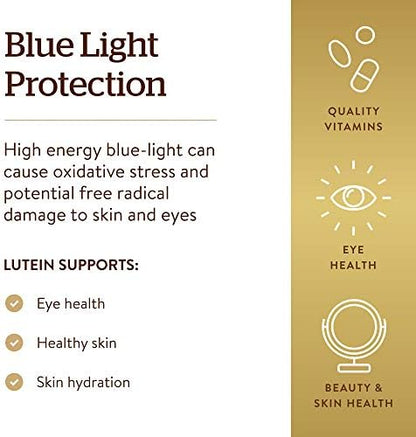 Solgar Lutein 40 mg dietary supplement bottle side view