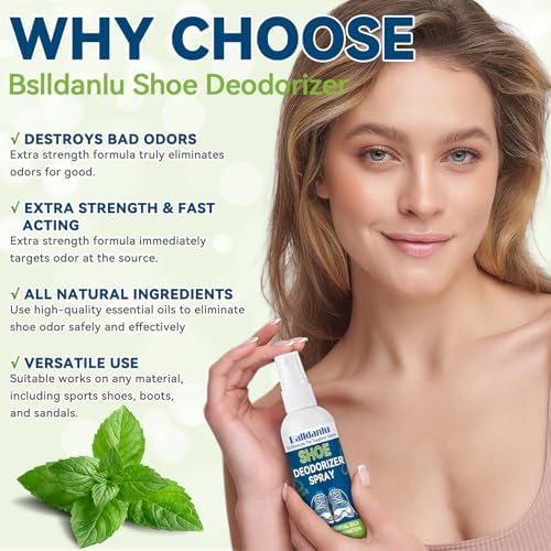 ArmourMe shoe refresher spray being applied to athletic sneakers for odor control