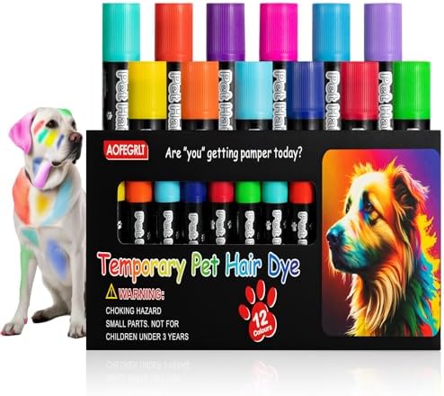 Close up of Aofegrlt pet safe vibrant hair chalk markers