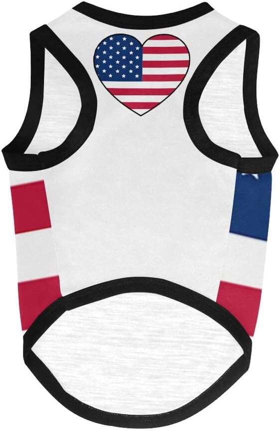Side view of Weokwock patriotic dog apparel for small dogs