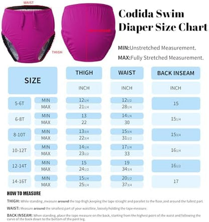 Codida special needs swim diaper flat lay showing size 5-6