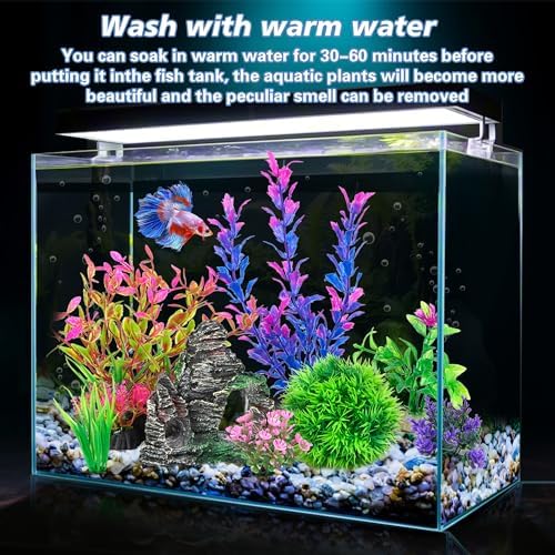 Ameliade colorful plastic fish tank plants collection for low maintenance aquascaping