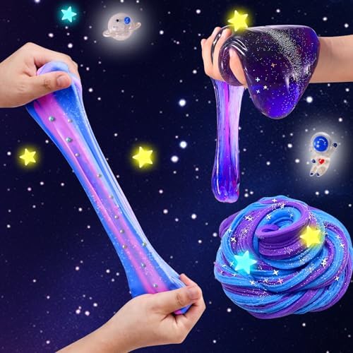 LPFEZRS slime kit accessories including foam balls mica powder packs and unicorn storage jars