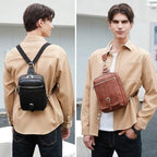 Myhozee 2-in-1 convertible mini backpack showing strap attachment points.