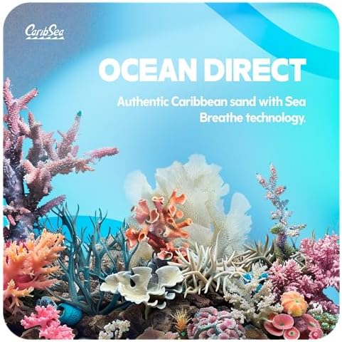 CaribSea Ocean Direct live sand packaging showing Sea Breathe technology label