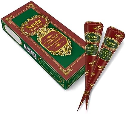 Chemical free herbal henna cones for temporary body art designs