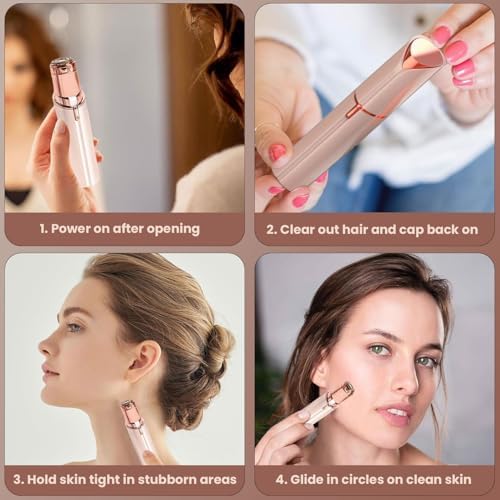Infinity Choices portable facial hair remover next to a lipstick for scale