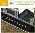PawHut outdoor rabbit hutch slide-out tray