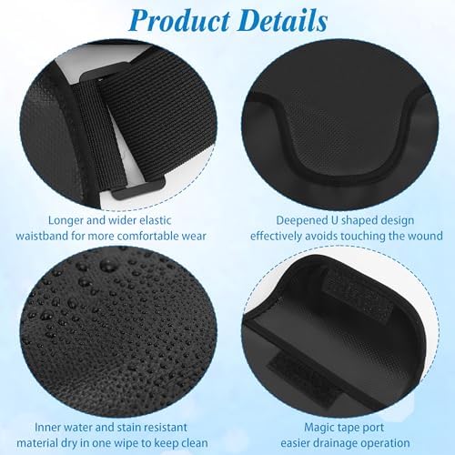 LUCKIPLUS 2 pack ostomy supplies showing adjustable elastic waistband detail.