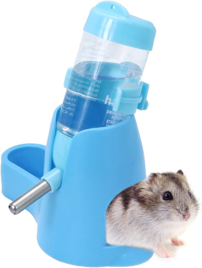3 in 1 Hamster Hanging Water Bottle Pet Auto Dispenser with Base for Dwarf Hamster Mouse Rat Hedgehog (80ML, Blue) - Image 6