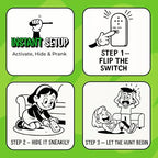 FUN Delivery Frickin' Cricket practical joke device illustrating the small scale and hidden power switch.