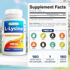 Best Naturals L-Lysine dietary supplement back label ingredients panel