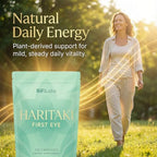 Back label of Haritaki eye supplement packaging