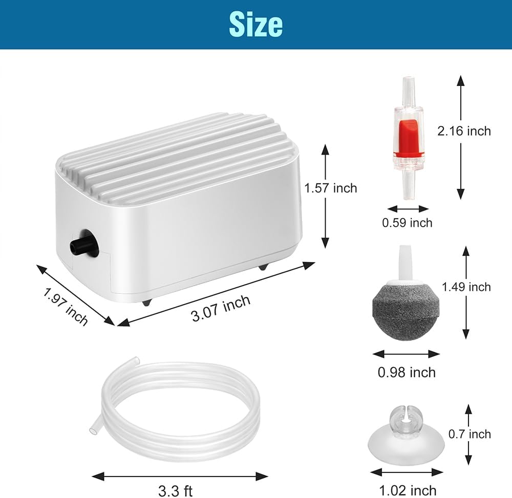 Novique aquarium pump installed in 20 gallon fish tank
