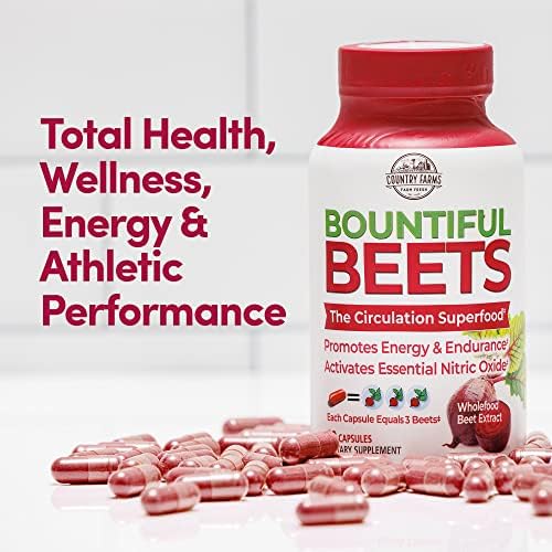 Side view of Country Farms Bountiful Beets bottle labels