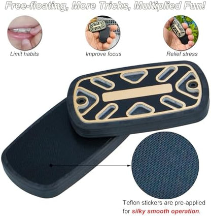 Premium carbon fiber anti stress desk toy being operated by a user hand