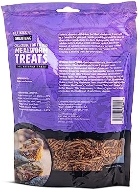 Dried mealworms reptile treat pouch open view