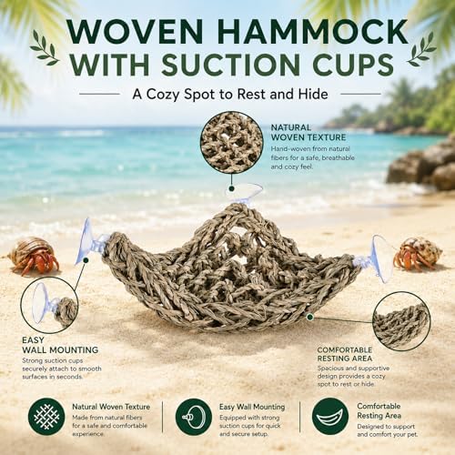 HERCCOCCI Hermit Crab Accessories, Hermit Crab Toys Flexible Climbing Bridge Reptile Hammock Habitat Decor for Hermit Crabs Leopard Geckos Crested Tortoise Snake - Image 8