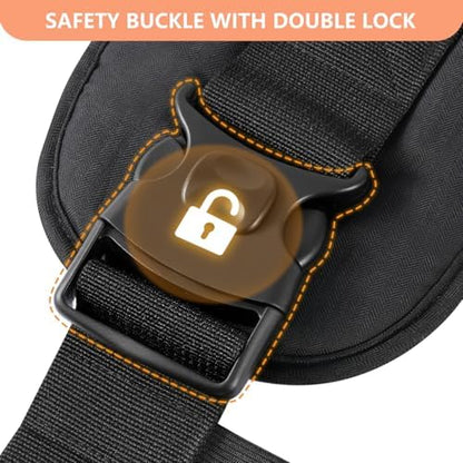 Hkai hip carrier worn by parent showing adjustable waistband