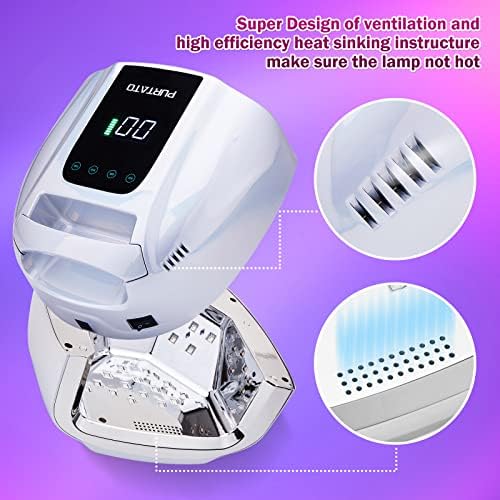 Side profile of Purtato rechargeable nail lamp cooling design