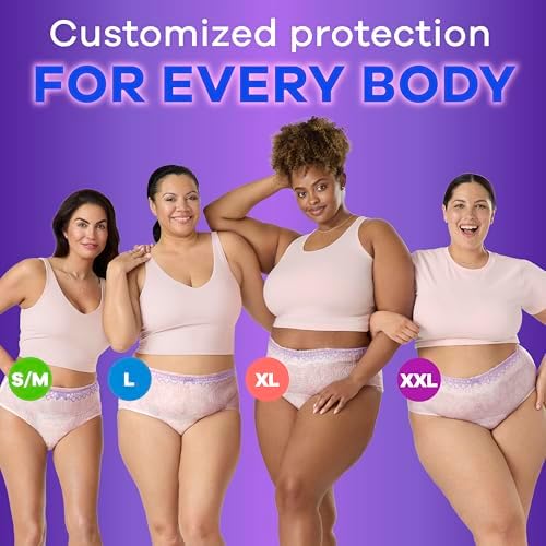 Always Discreet women maximum absorbency underwear featuring double leak guards detail