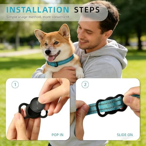 Nilone waterproof smart pet collar tracker demonstrating resilience against rain and water splashes.