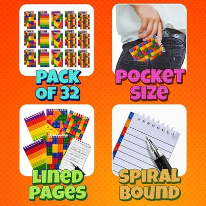 Assorted brick style mini spiral notepads stack