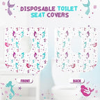 Kosiz disposable restroom liners showing extra large dimensions over a standard seat