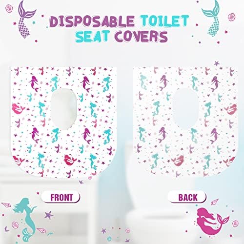 Kosiz disposable restroom liners showing extra large dimensions over a standard seat