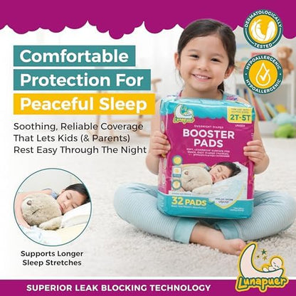Lunapuer diaper booster pad with adhesive strip visible