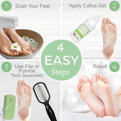 Before and after results using EntreFeet extra strength dead skin remover.