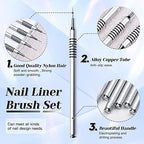 Complete 6 piece nail art design pen set for gel polish