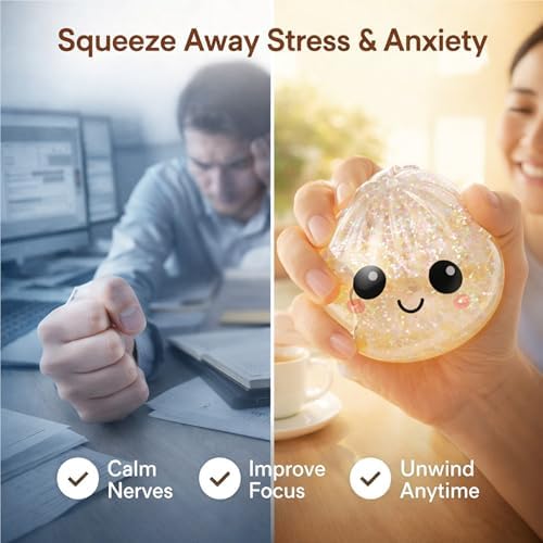 Imported stress relief toy placed on an office desk as a cute accessory.