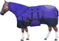 Hilason winter horse blanket purple front view waterproof turnout gear