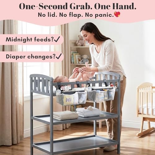 Hogarcosas changing table caddy displaying side pocket details