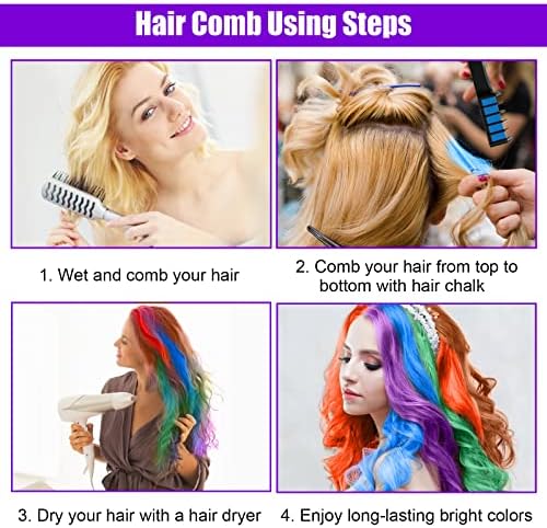 Washable hair color chalk packaging showcasing non toxic safety features