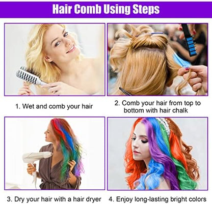 Washable hair color chalk packaging showcasing non toxic safety features