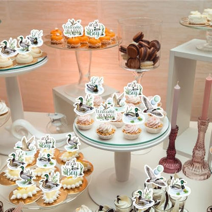 It Is A Boy themed cupcake toppers for baby showers