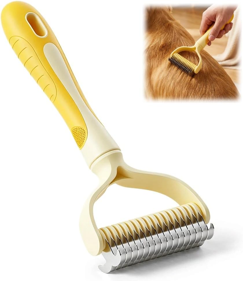Double-Sided Pet Grooming Brush, Undercoat Rake Deshedding Brush for Dogs and Cats,Extra Wide 17 Teeth Dog Detangler Comb,Pet Pro Grooming Tool For Long hair & Thick Coats (blue) - Image 10